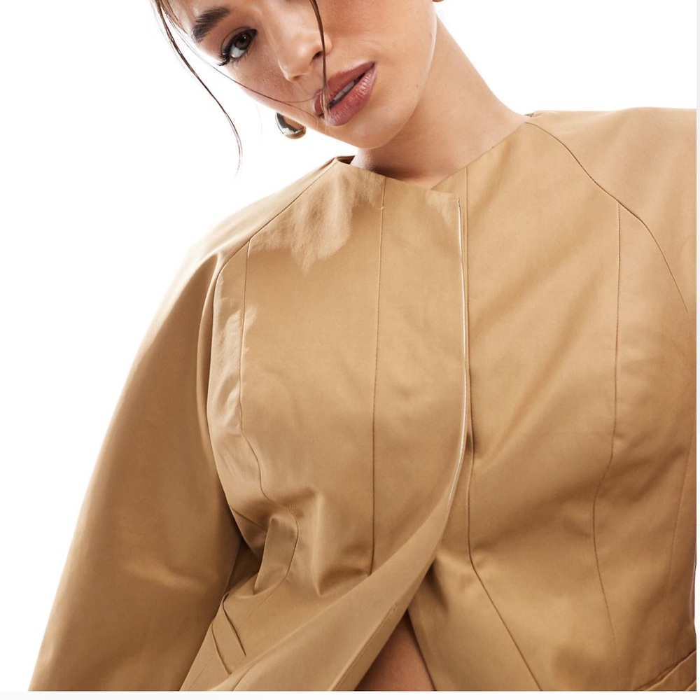 ASOS Tan Blazer with Belted Detail - Picture 3 of 5
